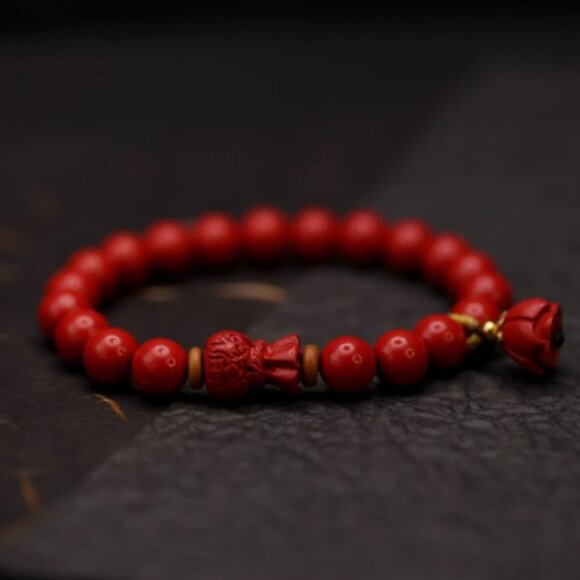 NWT: Cinnabar Lucky Pounch & Lotus Pendant Bracelet - Picture 4 of 5